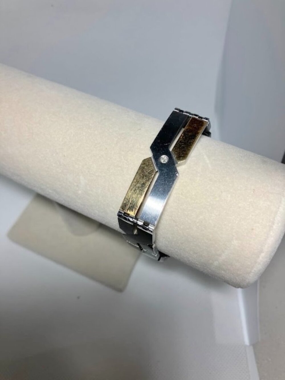 Dolan Bullock Vintage Mens Milan Diamond Two-Tone Bracelet 18k Stainless Steel